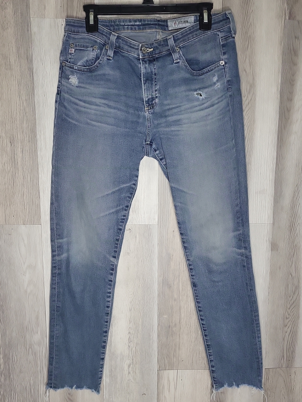 AG Adriano Goldschmied The Legging Jean Womens 30R Super Skinny Ankle Raw Hem